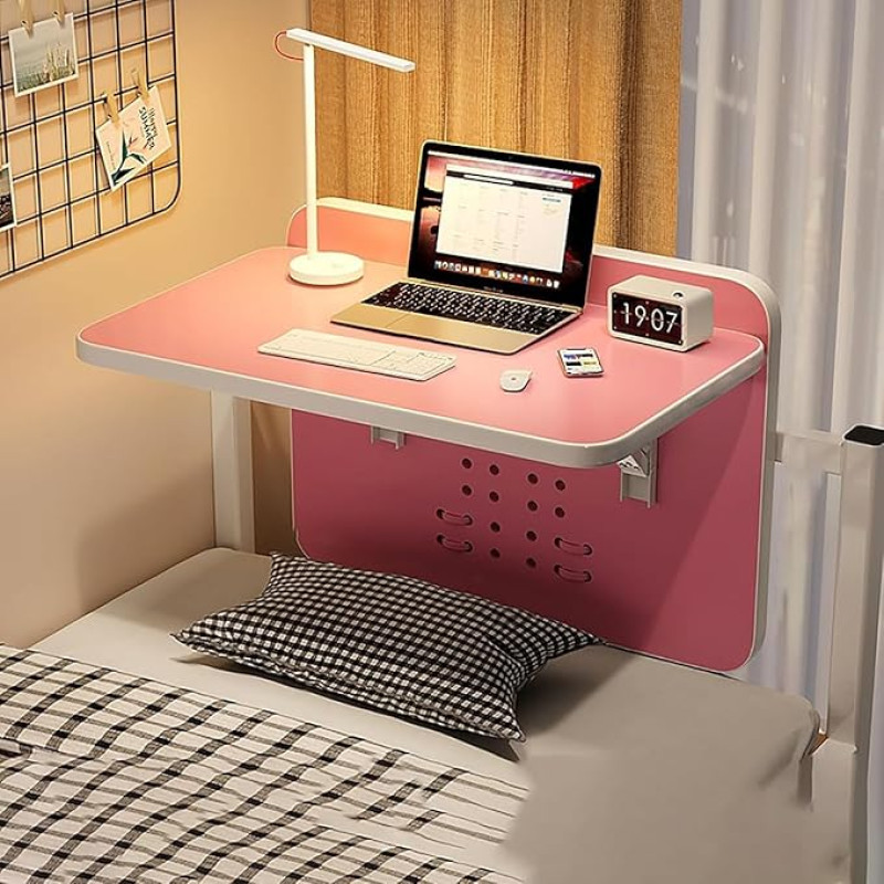 Wandmontierter Klapptisch, Kleiner Holzschreibtisch Klappbar montierte Werkbank Wandmontierter Klapptisch Schwebetisch Platzsparend für Büros Schlafzimmer Arbeitszimmer Restaurants(Pink, 40 * 30cm)