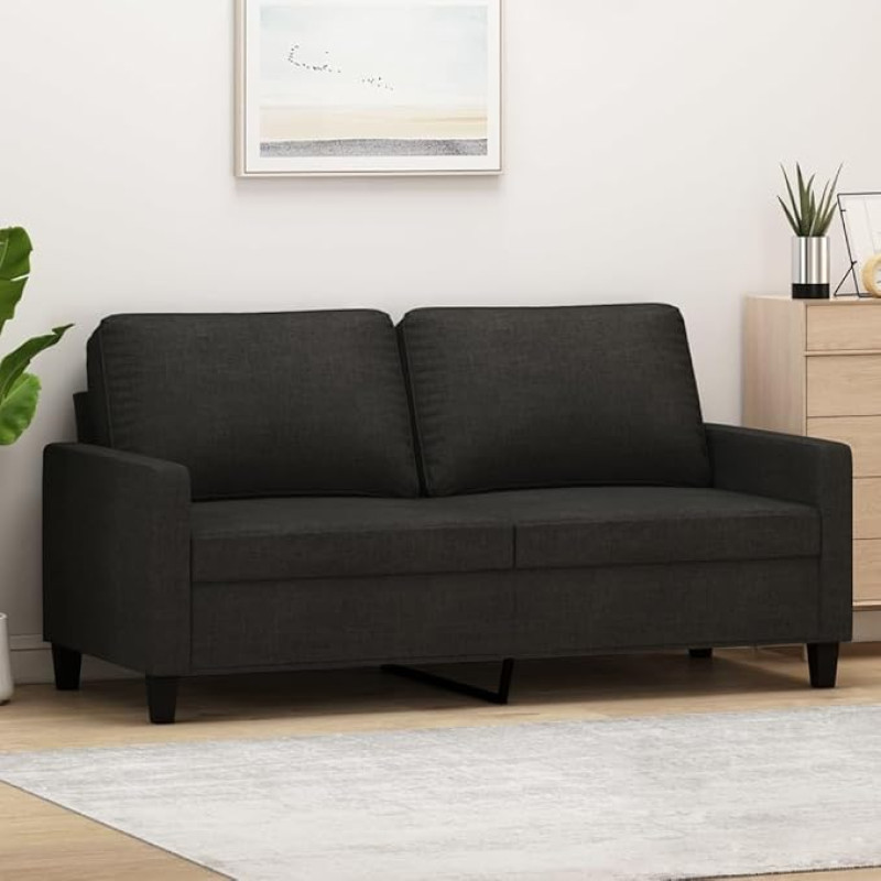 ZEYUAN 359167 2 vietų sofa juoda 140 cm audinys, Sofos ir kušetės, Sofa svetainė, Sofa paauglių kambariui, Sofa poilsiui, Sofa miegamajam, Miegamojo sofa, Minkšta sofa