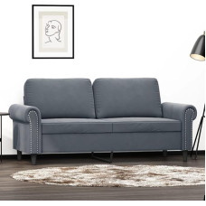 Dvivietė sofa Dvigulė sofa Sofa Lounge Sofa Relax Sofa Svečių sofa Loveseat Sofa Minkšta sofa gyvenamajam kambariui Svečių kambarys Miegamasis Tamsiai pilka 140 cm Velvetas