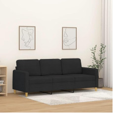3-vietė sofa Sofa Lounge Sofa Minkšta sofa Atsipalaiduoti sofa Svečių sofa Svetainės sofa Atsipalaiduoti sofa miegamajam Svečių kambarys Juoda 180 cm audinys