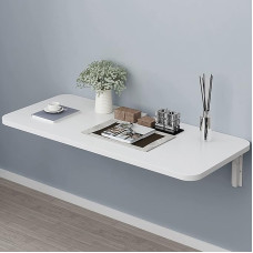 Weißer, an der Wand montierter Schreibtisch, Klapptisch, Computer-Arbeitsplatz, schwebender Küchen-Esstisch, platzsparend, für Zuhause, Büro, Schlafzimmer, hängender Klapptisch, Ga