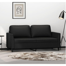 Dvivietė sofa Dvigulė sofa Sofa Lounge Sofa Minkšta sofa Atsipalaiduoti sofa Svečių sofa Loveseat Sofa svetainei Miegamasis Svečių kambarys Juoda 140 cm dirbtinė oda