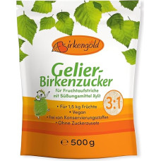 Birkengold Xylitol Gelling Sugar 3:1, 500 g, Gelling Sugar without Sugar, Vegan, Low Calorie Sugar Substitute, Tooth-Friendly, No Preservatives, Gelling Agent without Sugar