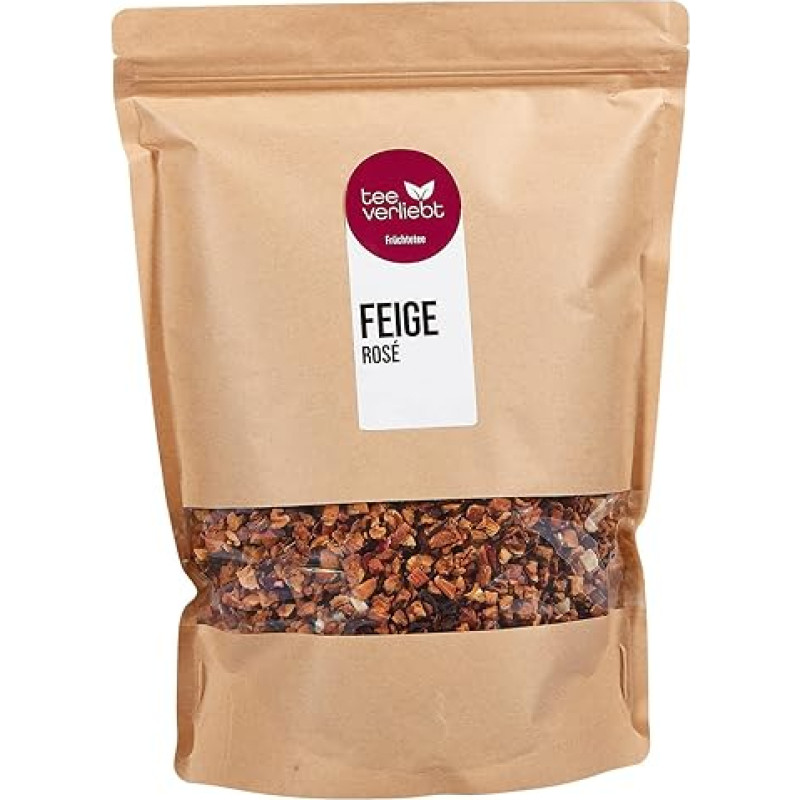 teeverliebt - Palaidos vaisių arbatos Fig Rose 1000 g I Palaidos vaisių arbatos I Vaisinės egzotinės arbatos mišinys su figų gabalėliais ir rožių žiedlapiais I Aukštos kokybės palaidos arbatos 1 kg