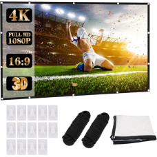 DASIAUTOEM Leinwand Beamer 100 Zoll, Projektionsleinwand, 16:9 HD 4K Faltbar Tragbare Projektionsschirm für Ultimatives Heimkinoerlebnis für Heimkino, Sportereignisse, Büro, Schule, Treffen