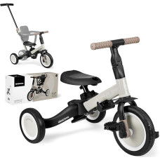 KikkaBoo FLIP Tricycle from 1 Year with Push Bar - Up to 5 Years, Balance Bike 5-in-1, Convertible Children's Tricycle to Balance Bike with or without Pedals, Adjustable and Convertible, Beige