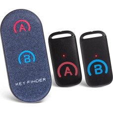 Simjar Key Finder with Thinner Receivers and Advanced Fabric Remote Control, 80dB + RF Item Locator with 40m Open Space Range for Remote Key Bag Luggage