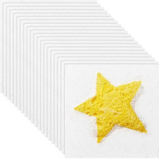 PH PandaHall Pack of 20 Foam Texture Papers Magic Painting Paper Square Foam Texture Sheets 3D Painting Papers White Cellulose Cards Blank Painting Paper for Painting DIY Craft, 10 cm