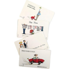 Sweetdesign Breakfast Boards with Motifs of Barbara Freundlieb Mann Set of 4, Approx. 14.8 x 23.4 cm