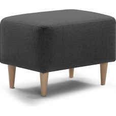 Traumnacht Comfortable and Modern Foot Stool with Wooden Feet in Anthracite, Oeko-Tex Certified, Produced according to German Quality Standard, 61 x 41 x 42 cm