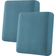 H.VERSAILTEX Super-Stretch-Sitzkissenbezüge, Sofabezüge, Couchkissenüberzüge, Schonbezug-Sets, dicker Jacquard-Struktur-Twill-Stoff (2 Stück, mittelgroße Sofakissenüberzüge, Sturmblau)