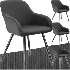 tectake® 4 x valgomojo kėdės, patogus fotelis su porankiu, minkšta kėdė, kokteilinė kėdė, svetainės kėdė, valgomasis, modernios virtuvės kėdės, biuro kėdė -