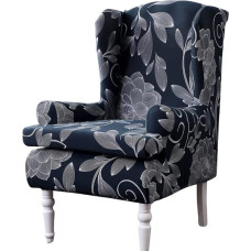 HAOYONG Wingback kėdė Slipcover, Wingback fotelis apima spausdintos Stretch skalbiamas fotelis apsauga gyvenamasis kambarys