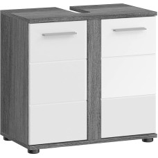 xonox.home - Blake Vanity Unit 60 x 57 x 34 cm, dūmų sidabro ir balto blizgesio spalvos - vonios kambario baldai Vonios spintelė - modernus stilius ir lengvai prižiūrimi paviršiai