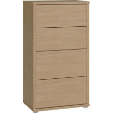 Forte Alice Springs Komoda 50 60, modern-minimalistisch, 4 Schubladen, Wohn-/Schlafzimmer, Holzwerkstoff, Eleganica Eiche Holzdekor, 54,8 cm breit x 99,1 cm hoch x 34,9 cm tief