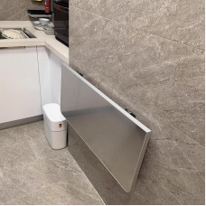 An der Wand montierter Klapptisch, platzsparender Klappschreibtisch für Esszimmer, Küche, Waschküche, klappbarer Schreibtisch mit gebürstetem Edelstahl 304, 99,1 x 39,7 Zoll