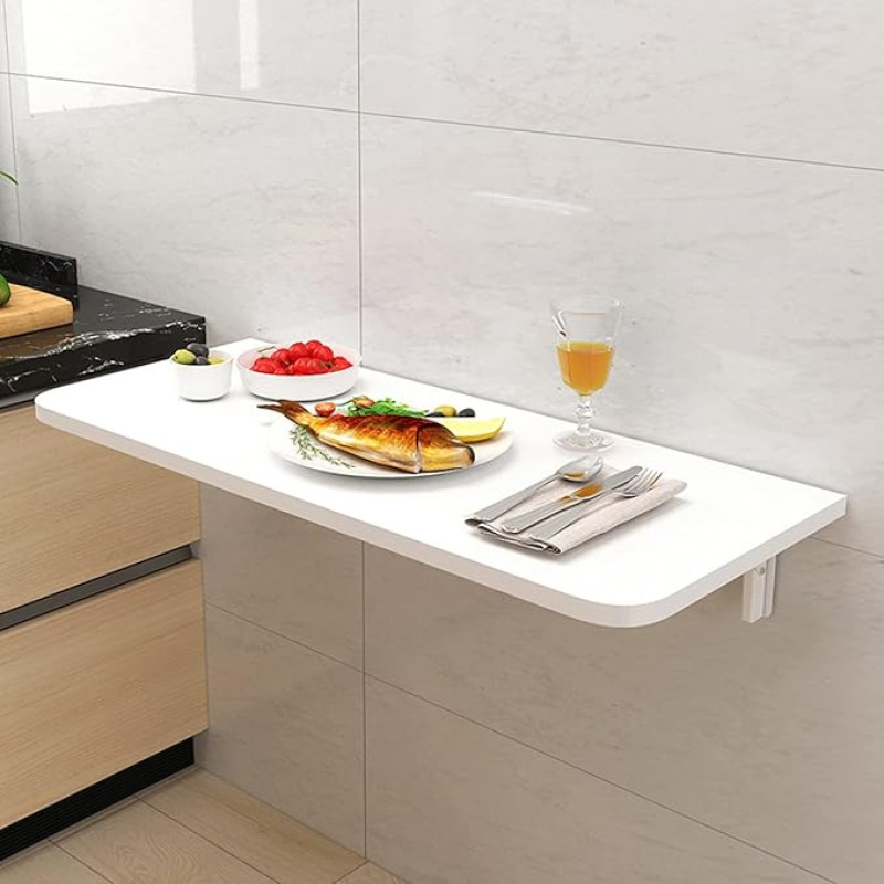 Schwebender, an der Wand montierter Klappschreibtisch, platzsparender Klapptisch für Arbeitszimmer, kleine Räume, Büro, Schlafzimmer, Küche, Computertisch, Esstisch