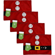 BRRNOO Weihnachts-Tischmatten-Set, Dekorative, Wärmende Tischsets aus Vliesstoff für Festliche Familienfeiern