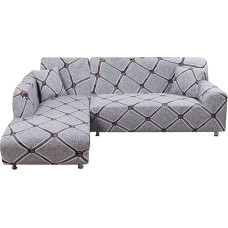 JIAN YA NA Stretch Sofa apima poliesterio Spandex audinio Slipcover 2 dalių poliesterio audinio Stretch Slipcovers + 2 pagalvėlės apima sekcijos sofa L formos sofa (pilka (Troy))