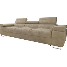 Mirjan24 Torezio III sofa su reguliuojamais galvos atlošais, trivietė minkšta sofa, metalinės chromuotos kojelės, sofos komplektas, svetainės sofos komplektas (Lumo 30)