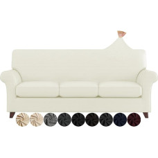 ZNSAYOTX Pack of 4 Sofa apima gyvenamasis kambarys, neslystančios Stretch Sofa apima 3 pagalvėlės, sofa, naminiai gyvūnai, šuo Sofa apsauginis dangtelis, skalbimo mašina, baldų apsauga (šviesiai smėlio spalvos, Sofa)