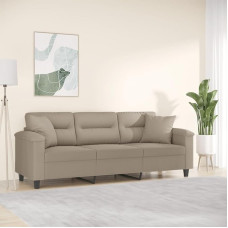 ShGaxin 3200977 3-vietė sofa su pagalvėle Taupe 180 cm, mikropluošto audinys, poilsio sofa, sofos ir kušetės, poilsio sofa, sofa svetainei, 180 cm