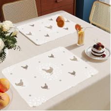 Tischsets mit Hahn-Motiv, Tischsets aus PVC, hitzebeständig, isolierend, 4er-Set, fleckenabweisend