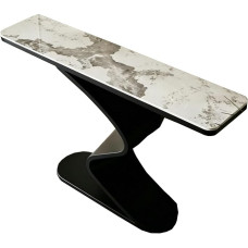 Konsolentisch mit Gestell Kohlenstoffstahl, Console Table mit Abgerundeten Ecken, Geeignet für Wohnzimmer und Foyer(Black,100x30x80CM/39x12x31IN)