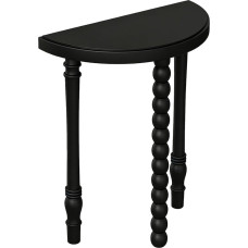 Schwarzer Halbmond Konsolentisch, Schmaler Flurtisch mit Kugelförmigen Beinen für Wohnzimmer, Diele und Eingangsbereich(48x24x80cm/19x10x32in)