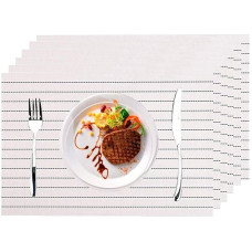 Tischsets, 6er-Set, hitzebeständige, waschbare PVC-Tischsets for den Esstisch in der Küche - Küchenzubehör dekoravimas, 1 (3) (Spalva : 14)