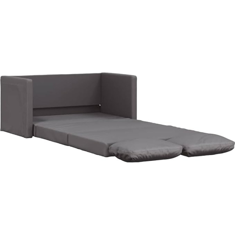 vidaXL grindų sofa, sulankstoma grindų lova su miego funkcija, sofa lova su metaliniu rėmu, sulankstoma sofa lova svetainei, miegamajam, pilkas audinys