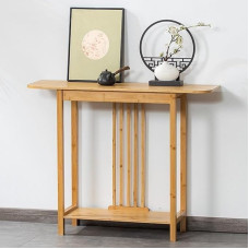 Konsolentisch Schmal 2-Stufige, Flurtisch Aus Holz mit Offenen, Beistelltisch Schmal für Flur, Wohnzimmer, Foyer, Korridor und Büro(80 * 31 * 80 cm/31 * 12 * 31 in)