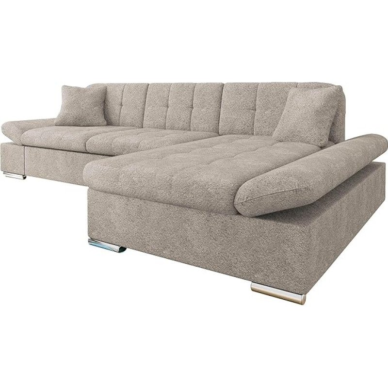 Mirjan24 Montana kampinė sofa su reguliuojamais porankiais, kampinė sofa, L formos sofa, svetainės erdvė, sofa, pasirinktos spalvos (Coral 50, dešinė pusė)
