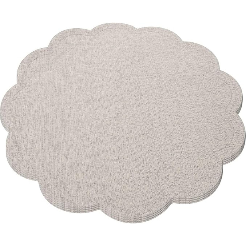 4 Stück rutschfeste PU Leder Tischsets in Blumenform Hitzebeständig Grau Platzsets für Esszimmer und Küche Dekorative Untersetzer für Alltag und Geschenk