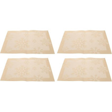 Mikinona Weihnachts PVC Tischset 4 Stück Schneeflocke Muster Wärmeisolierte Geschirrunterlagen für Küche und Esszimmer Wiederverwendbar Leicht zu Reinigen Festliche Dekoration