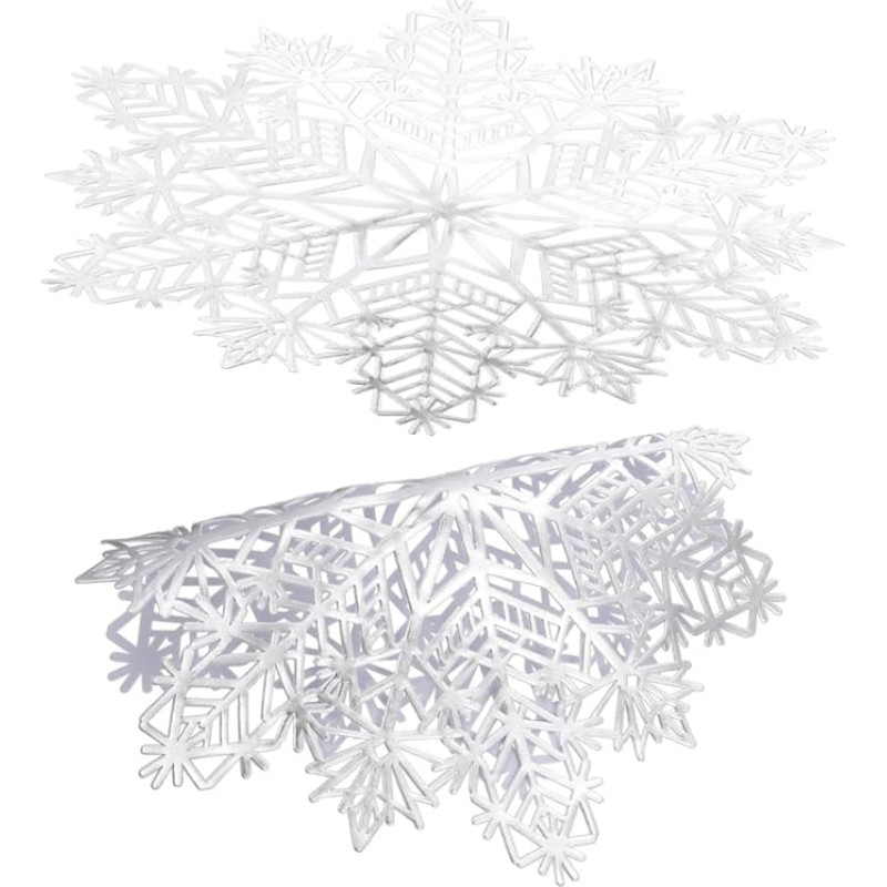ERINGOGO Weihnachts Tischsets PVC Schneeflockenform 38cm Tischschutzmatte rutschfest Für Festliche Abende 2 Stück