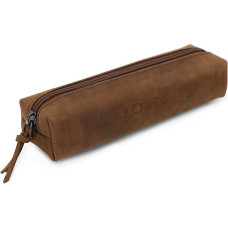Londo Echtleder Federmäppchen mit Reißverschluss - Bleistift Beutel, Schlampermäppchen, Penklinė, Schulmäppchen, Stiftetasche, Schlampermäppchen (Cinnamon)