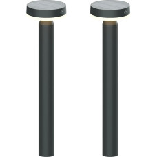BOLD 2 saulės kelio žibintų rinkinys, 50 cm saulės žibintai, skirti naudoti lauke, su judesio jutikliu (lauko žibintai su PIR jutikliu, 100° ir 6 m, su saulės baterija ir USB įkrovimu, atsparūs atmosferos poveikiui, IP44, 3000 K šiltai baltos spalvos) - G