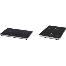 WMF Kult X Double Induction Hob, 2 Cooking Zones, 3500 W & Kult X Single Induction Hob, Hob up to 28 cm, 1 Hob, 8 Levels, Pot Detection, Touch Display, Glass Ceramic, 2100 W