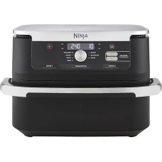 Ninja Foodi FlexDrawer Dual Zone Hot Air Fryer, Air Fryer with 10.4 Compartments and Removable Divider, Non-Stick Coating, Dishwasher Safe Basket, 7-in-1, Black AF500EU