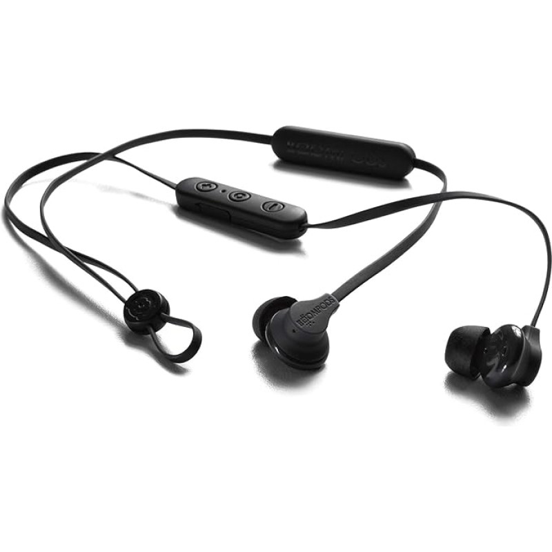 Boompods Sportline Wireless Bluetooth Kopfhörer - Kabellos In-Ear Ohrhörer mit Mikrofon und 5 Std-Akkulaufzeit, IPX4 Wasserschutz In-Ear Kopfhörer, Sport Headset für Training, Schwarz