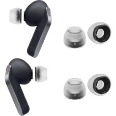 AZLA Max for Galaxy Buds 4 Pro & Galaxy Buds 3 Pro - Samsung Certified Replacement Eartips, Medical Silicone Earbuds, Pressure Relief Comfort and Clear Sound Filter (2 Pairs) (Black, M)