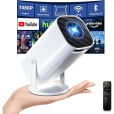Mini Projector 4K Full HD 1080P, Portable Projector with WiFi 6 and Bluetooth 5.4, Auto Keystone & Manual Focusing, 180° Rotation, Compatible with iOS/Android/HDMI/TV Stick/Laptop/PC