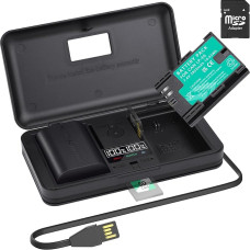 LP-E6 atsarginė baterija 2850 mAh su LCD ekranu Įmontuotas USB kabelio įkroviklis su C tipo prievadu, skirtas LP-E6, LP-E6NH, 