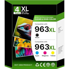 963XL Multipack Cartridges Compatible with HP 963XL 963 Printer Cartridges Compatible with HP Officejet Pro 9010 9012,9020 9022 9014 9015 9016 9018 (Pack of 4)