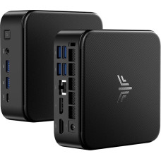 NiPoGi E3B mini kompiuteris Α-MD Ryzen 5 7430U (maks. 4,3 GHz, 6C/12T, geresnis nei 5500U/5650U/5675U) 32Go RAM (16Go+16Go) Dviejų kanalų/512Go SSD, stalinis kompiuteris WiFi 6/BT 5.2/4K Triple Display Mini kompiuteris