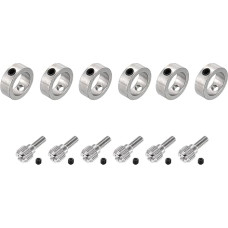 PATIKIL 12 prispaudimo žiedų rinkinys 10,05 mm skylės veleno spaustuvai 15 mm išorinis skersmuo 6 mm aukštis su 12 M4 rankinių varžtų Pakabos ribotuvas Ratų apykaklė sidabrinė