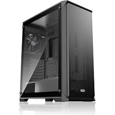RAIJINTEK Arcadia 41 Black, Mid-Tower PC Case, Minimalist Design with Tempered Glass, 120 mm Rear Fan Pre-installed, High Airflow for Quiet & Clean Gaming Builds, ATX Support