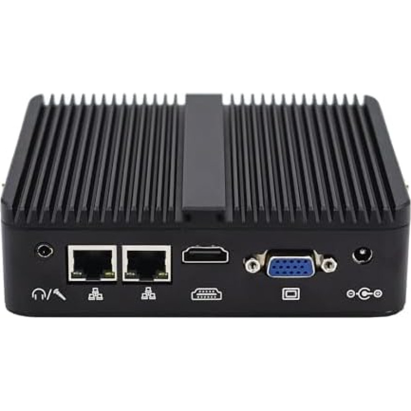 WEIDIAN Pramoninis kompiuteris be ventiliatoriaus Mini PC J5005, 8GB RAM 256GB SSD, 2RS232 COM, 2Gigabit LAN, HD+VGA, 