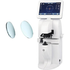 Digitales optisches Brillenlinsen-Färbungsgerät, Auto-Linsenmesser mit 0,01D Präzision, UV/Blaulichterkennung, PD-Lineal, 7-Zoll-LCD-Bildschirm, eingebauter Drucker